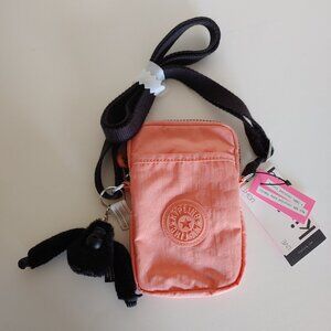 NEW Kipling Women's Tally Nylon Crossbody Mini Phone Bag Peach Peace Pink Black